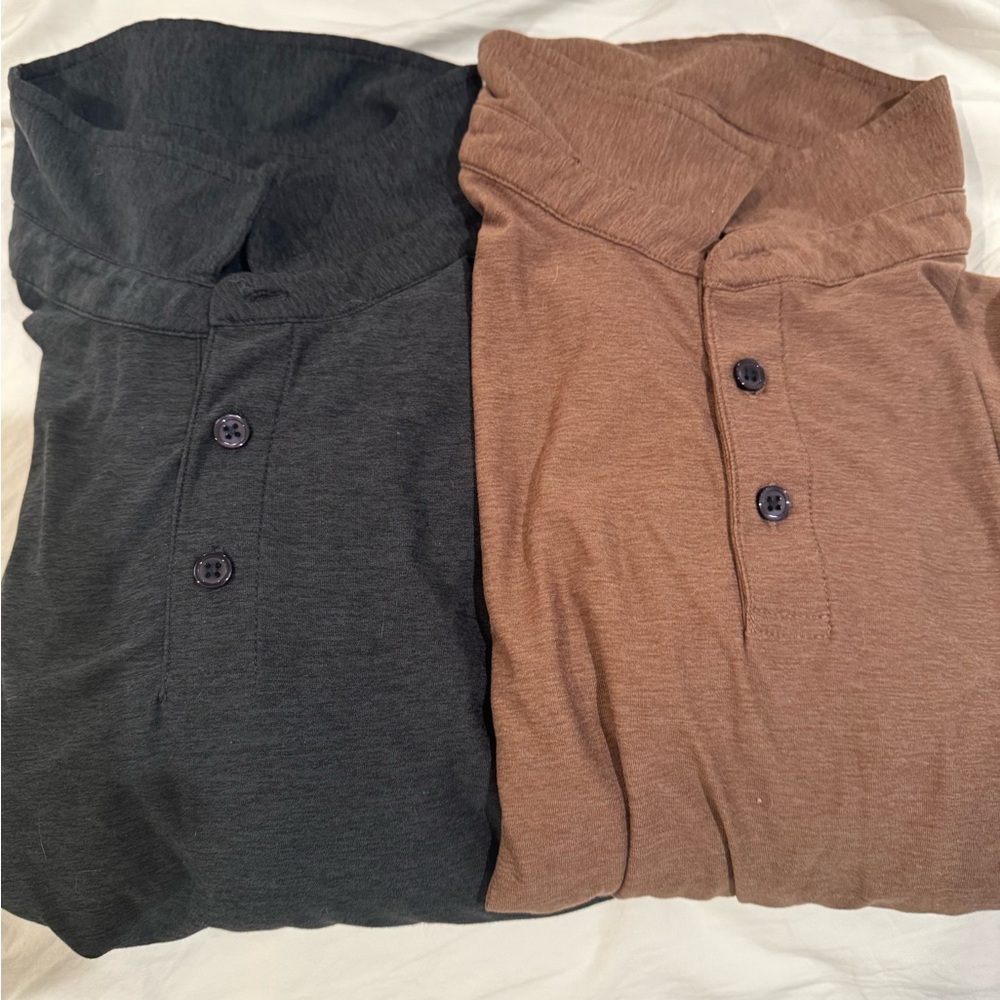 Vuori Strato Tech Polos (2) - gray and orange